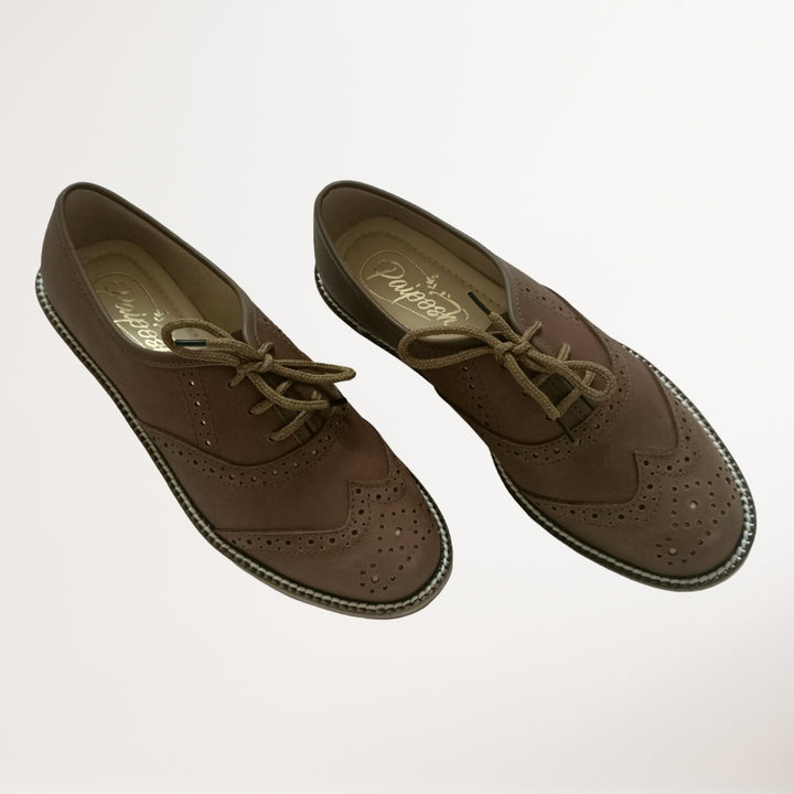 Tan Genuine Leather Oxford Brogues | Hand Crafted | Formal Shoes for Women