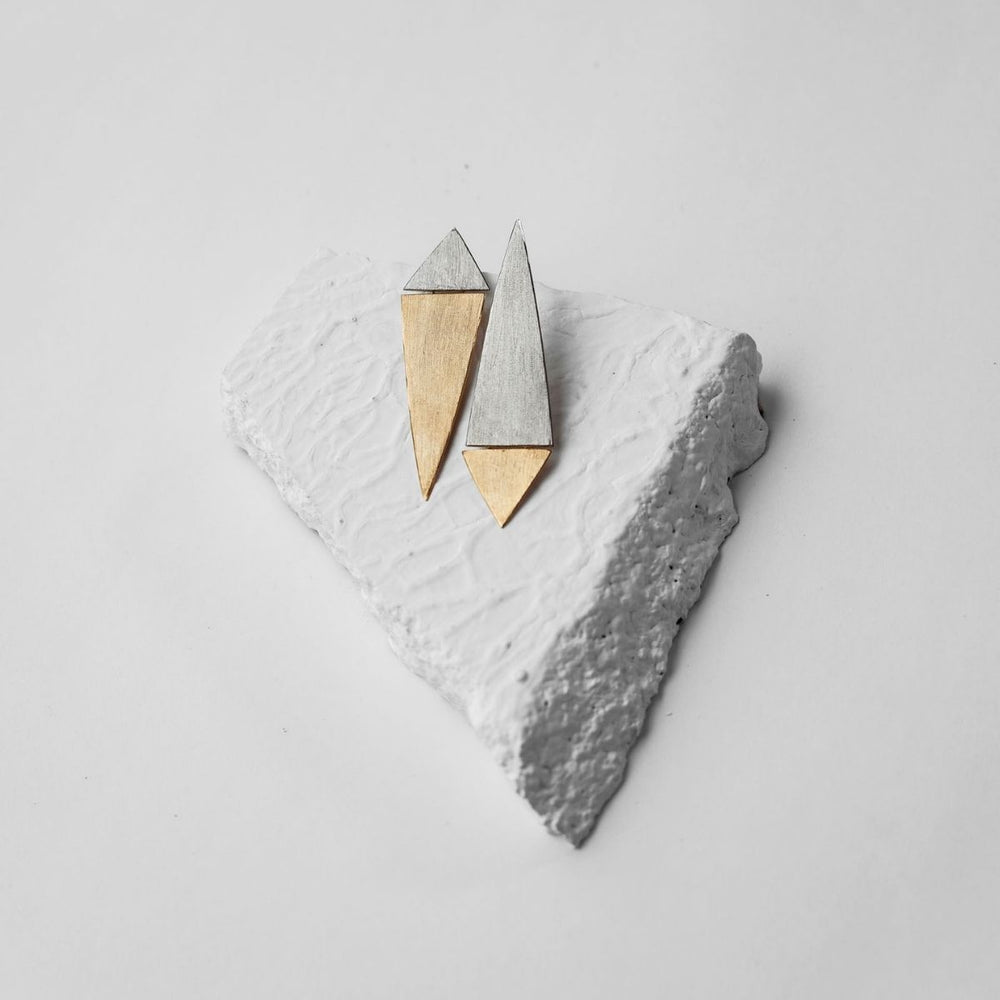 Paradox  | Dual Finish Brass Earrings | Sustainably Crafted | Aesthetic