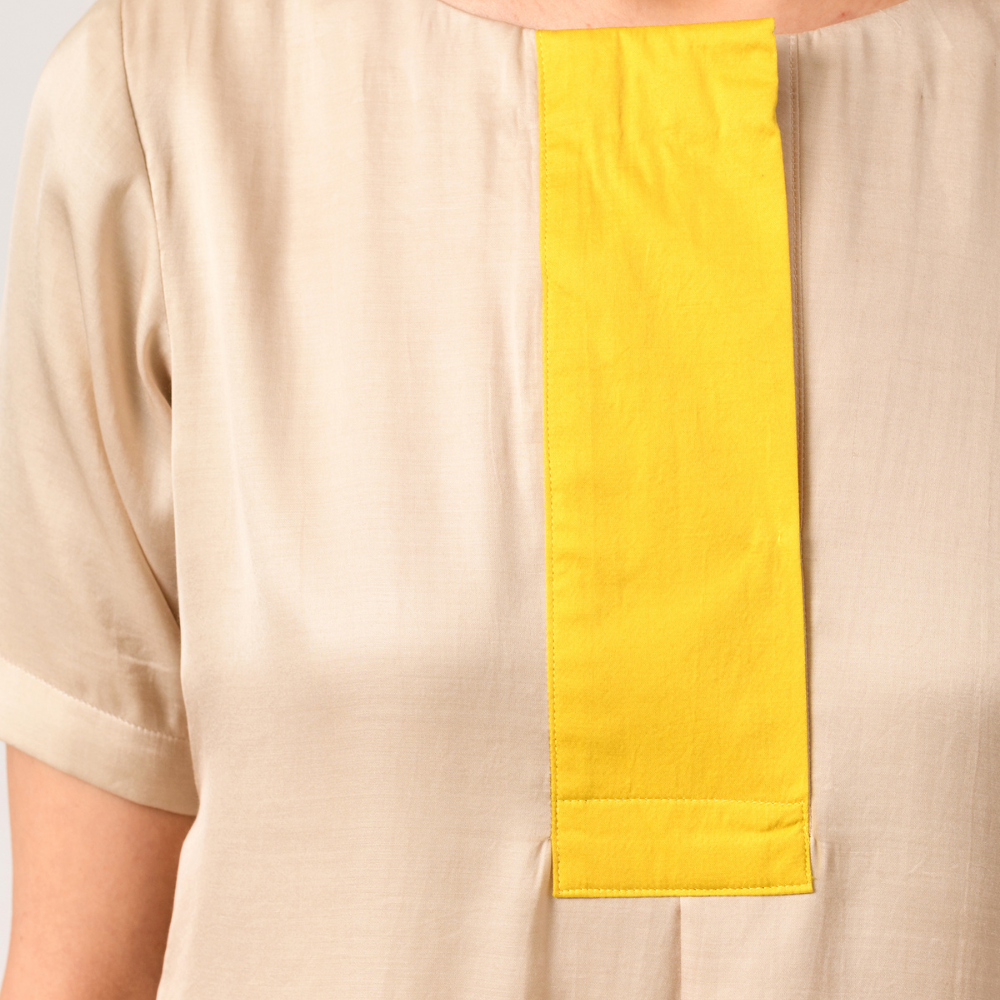 Ecru Yellow Blouse Top | Bemberg Modal Silk | Sustainable