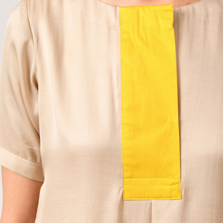 Ecru Yellow Blouse Top | Bemberg Modal Silk | Sustainable