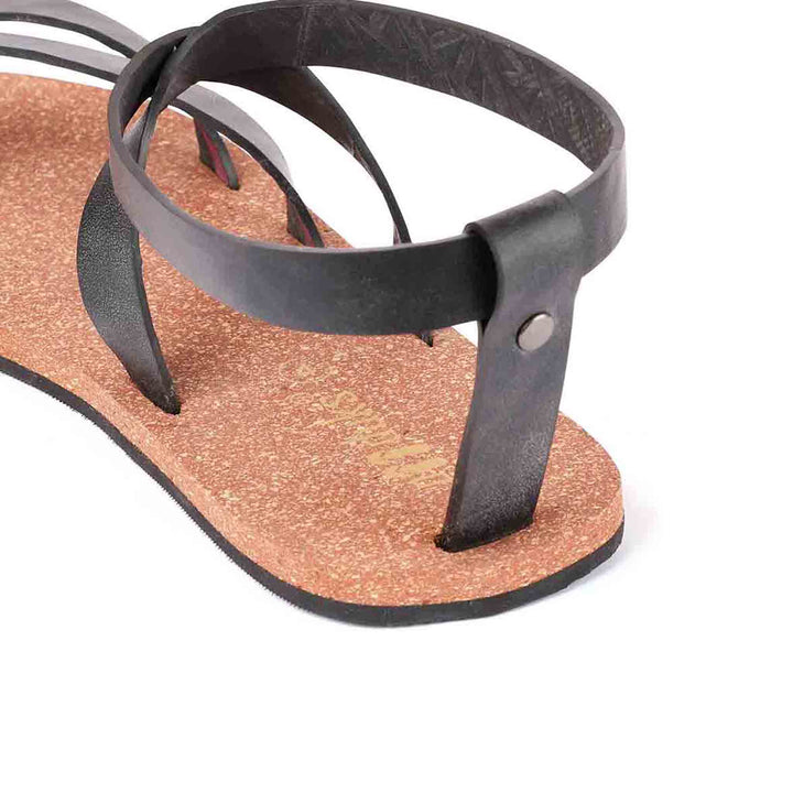 Toe Strap Cork Sandal for Women with Eco-Conscious Attitude | Brown & Black