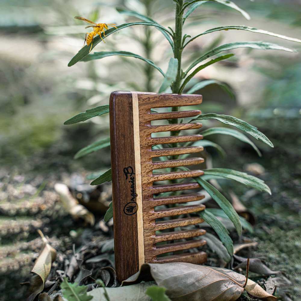 Indian Natural Rosewood Pocket Size Wide Teeth Comb