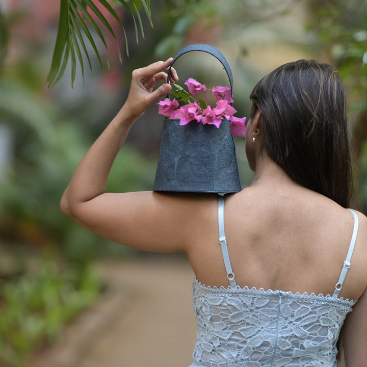 Bucket Bag For women | Indigo | Made of Coconut Leather | Stylish