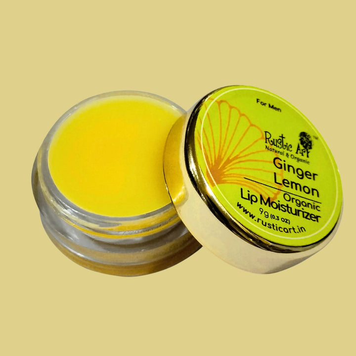 Lemon Ginger Lip Moisturiser | For Men | No Gloss | Vegan-Organic-Natural | 9 GM