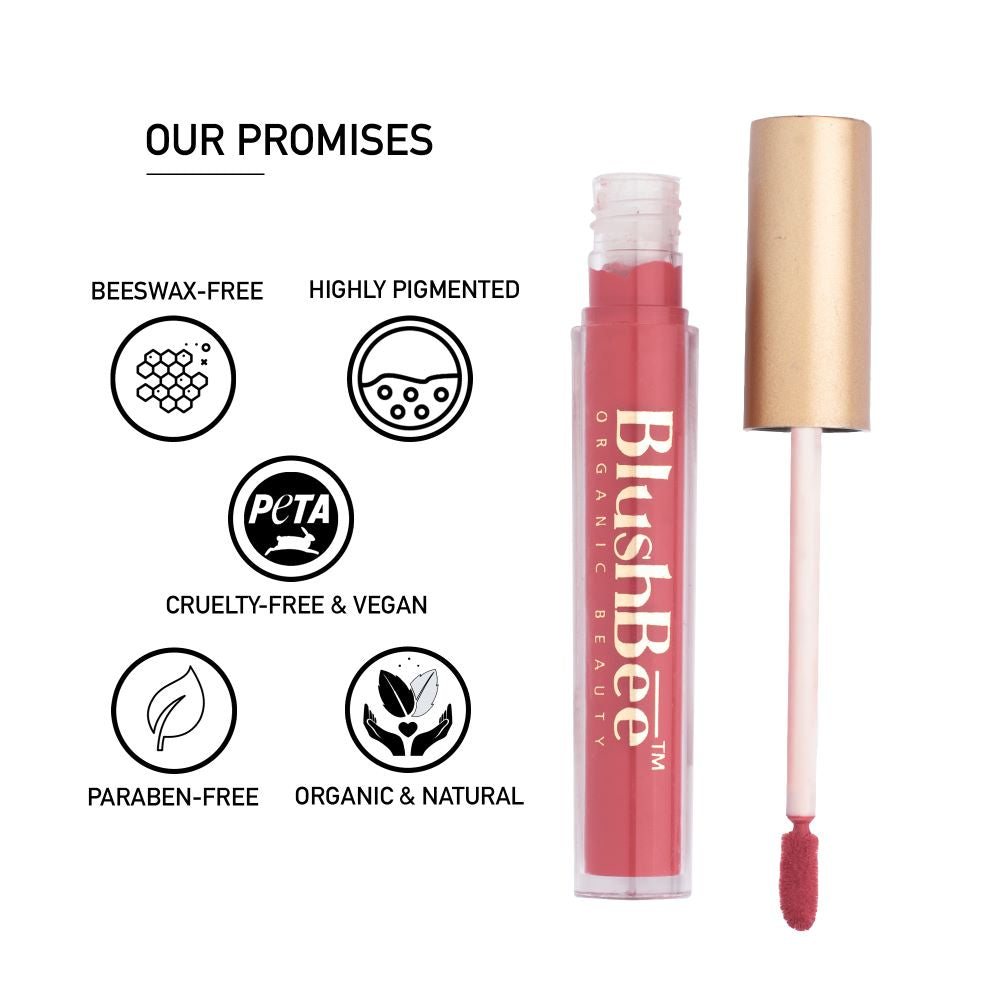 Dusty Pink Liquid Lipstick | Smudge-Proof | Long-Lasting | Natural | 15 ML