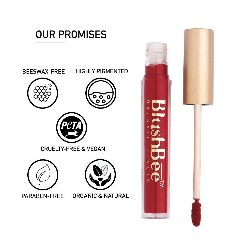 Reddish Maroon Liquid Lipstick | Smudge-Proof | Long-Lasting | Natural | 15 ML