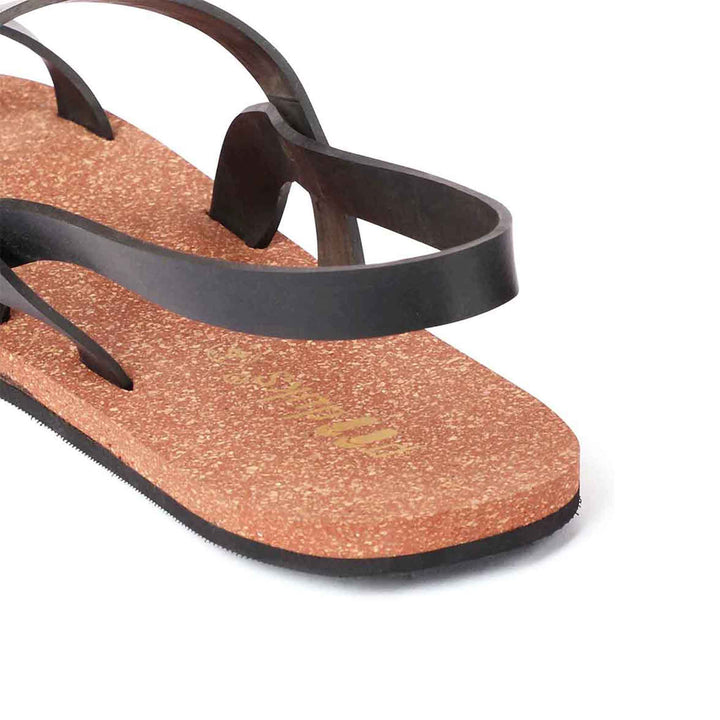 Slingback Cork Waterproof Brown Sandals Brown | Flats for Women | Vegan