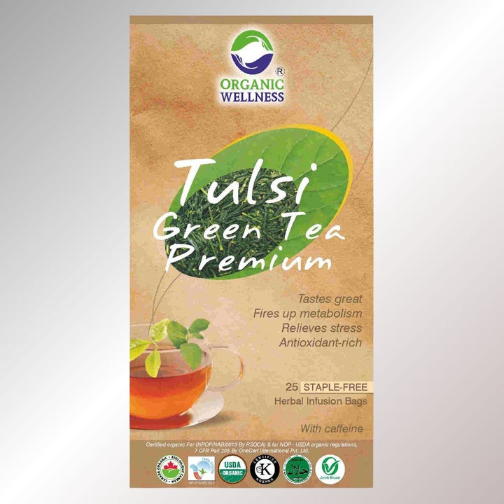 Tulsi Green Tea Premium | Blend Of Green Tea & Tulsi | Stress-Relieving | 25 Teabags