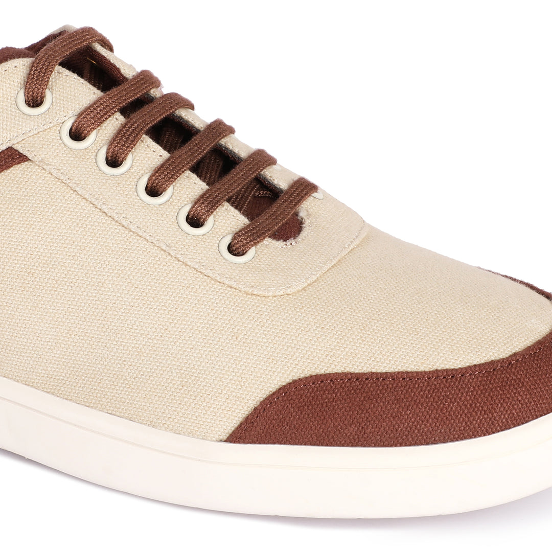 Eco Biodegradable Sneakers | Odour Free | Anti Skid | Unisex | Beige & Brown