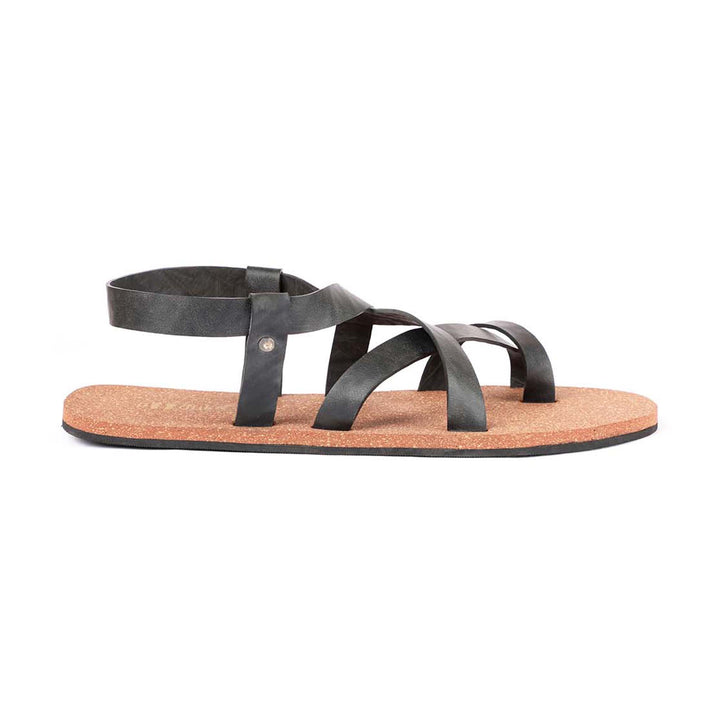 X Cross Slingback Waterproof Cork Brown Sandals | Flats for Men | Vegan