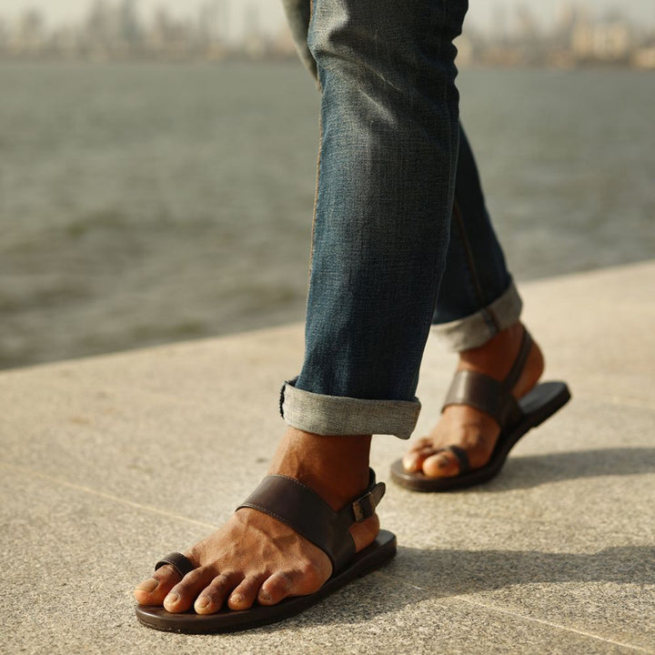 Comfy Black Flat Sandal for Men | Sharp & Timeless Design | Eco Conscious