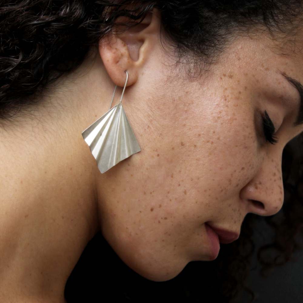 Origami Inspired Earring | Multi-Fold Designed | Made of Sterling Silver | Sharp Crisp Look