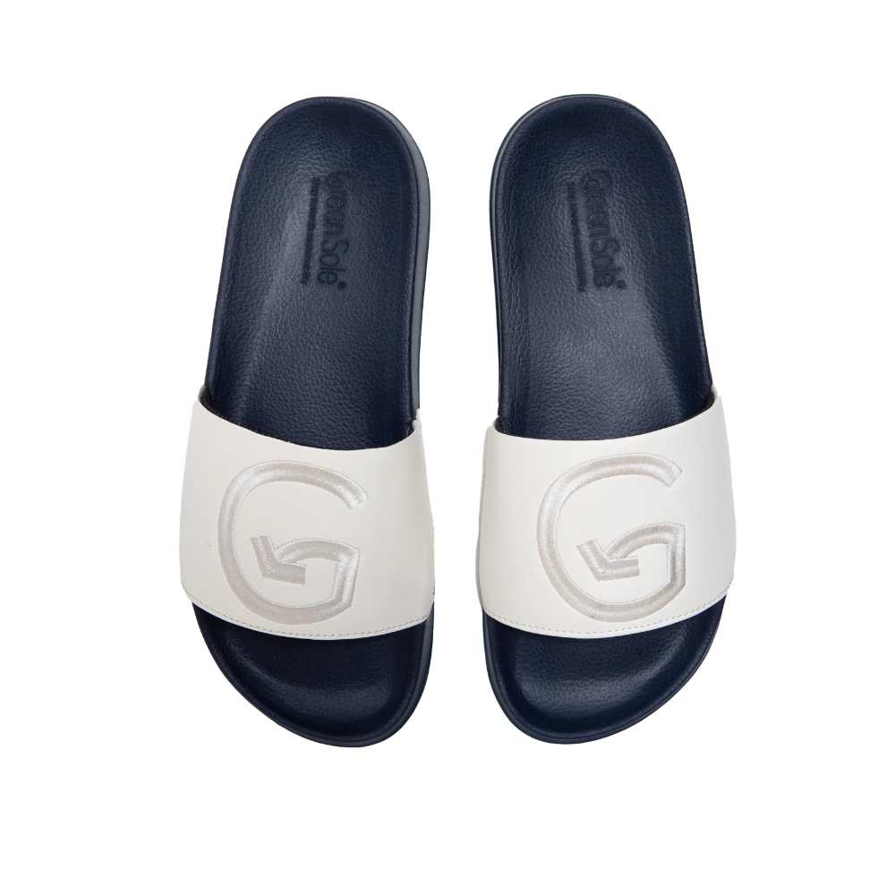 Pool Side Flip Flops | Sleek Design | Comfortable | Navy Blue & White 