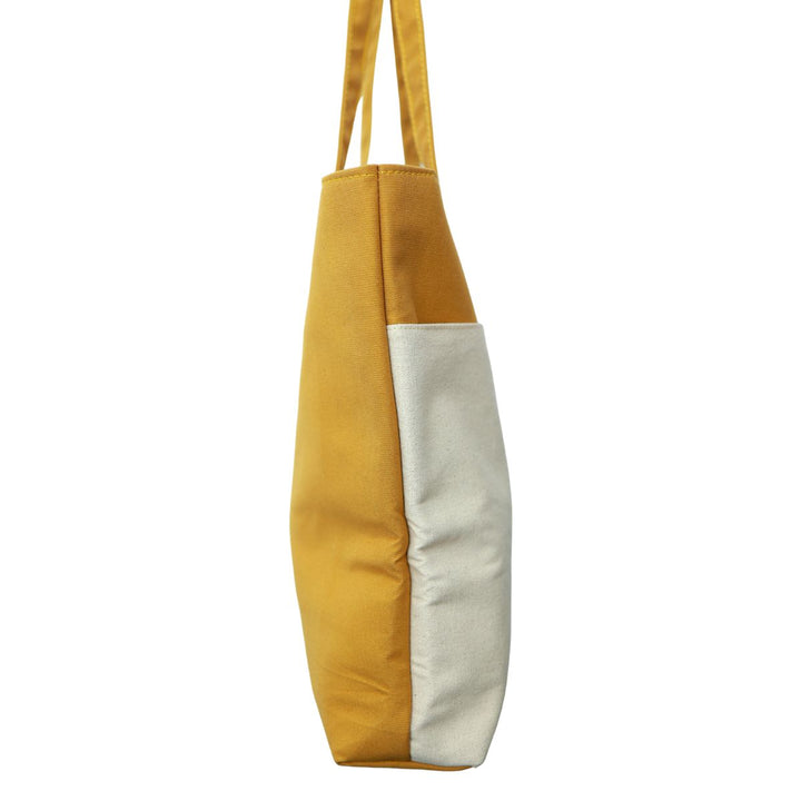 Dual Shade Shopper Tote Bag | Cotton Canvas | Hand-Crafted | Sustainable