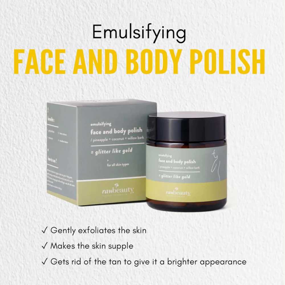 Gold Emulsifying Face & Body Polish | Exfoliator | Even Skin Texture | 120 GM