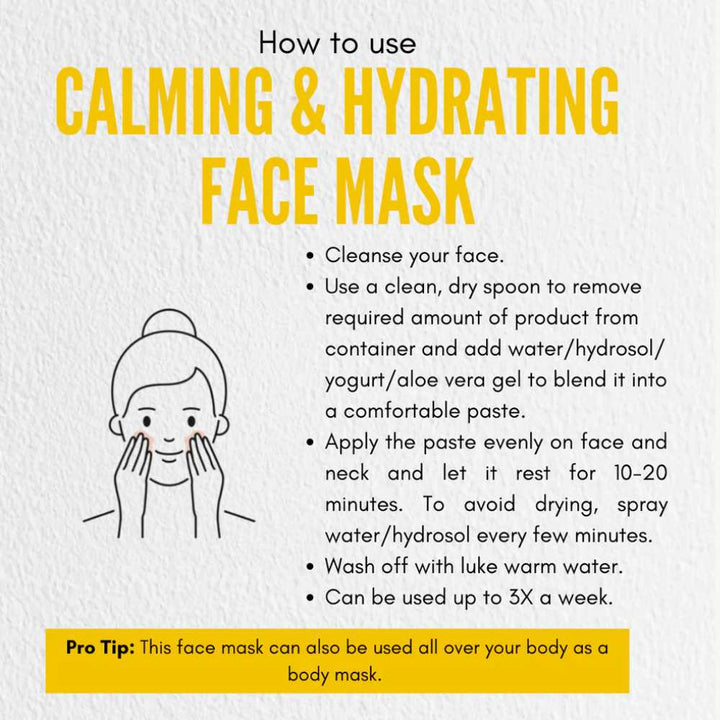 Calming And Hydrating Face Mask | Vegan | Natural | 48 GM