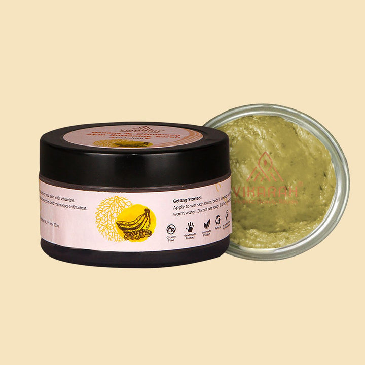 Banana & Cinnamon Softening Skin Scrub | Restorative for Sensitive Dry Skin / Lips | 40 GM 