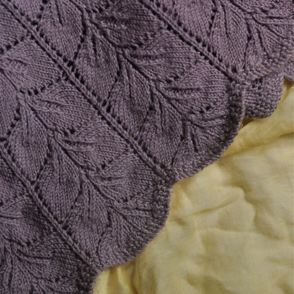Raisin Coloured Cozy Blanket for Babies | Merino Wool | Hand Knit