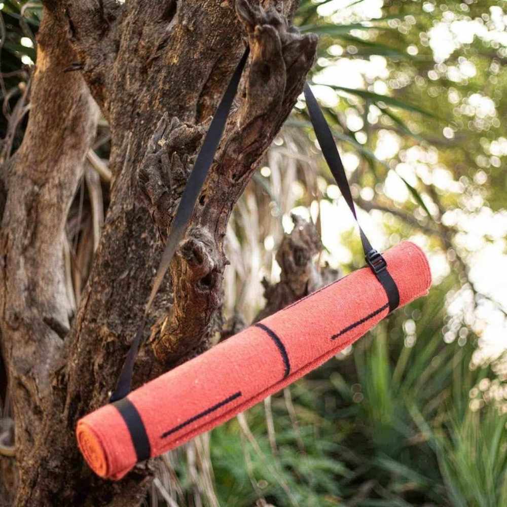 Red Yoga Mat With Bag And Straps | Rubberised Back | Made of Cotton