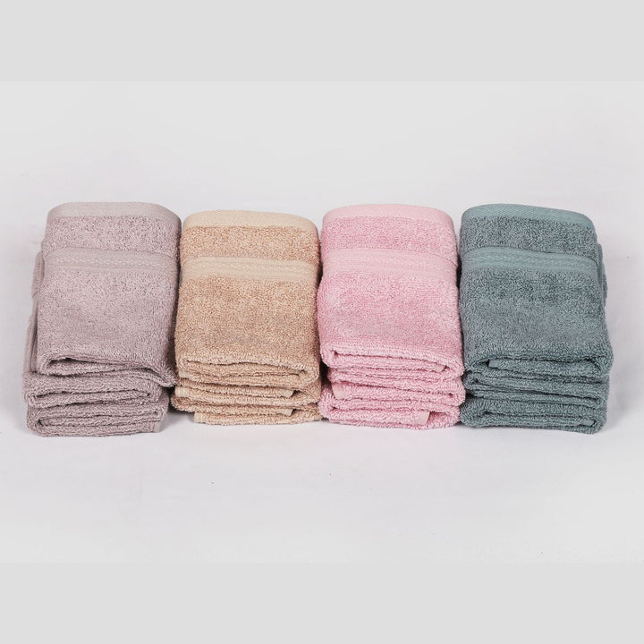 Natural Bamboo Face Towel | Eco Friendly | Pink, Blue, Beige & Grape | Set Of 12