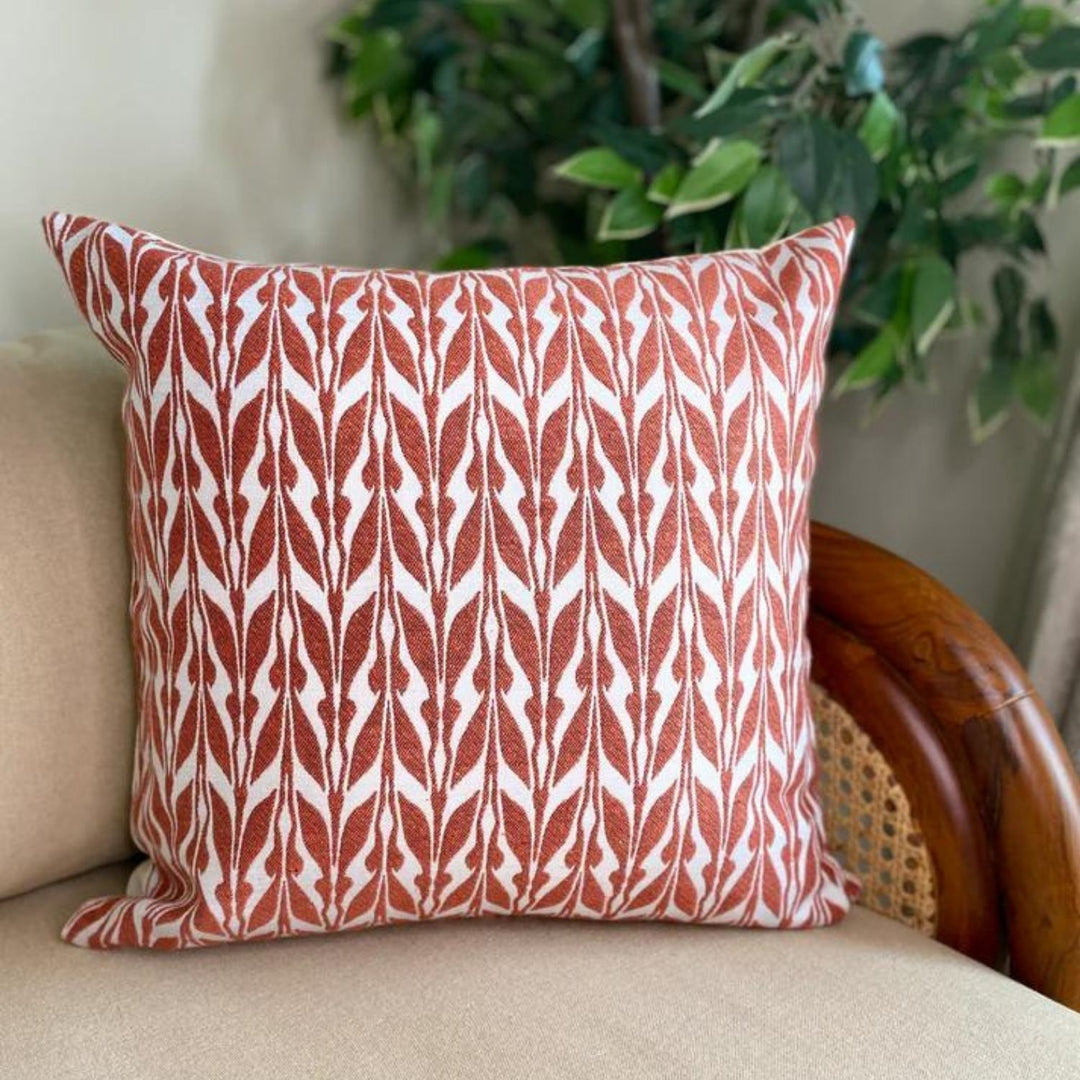 Miraz Double Sided Cotton Cushion Cover | Rust Orange | Pack Of 2