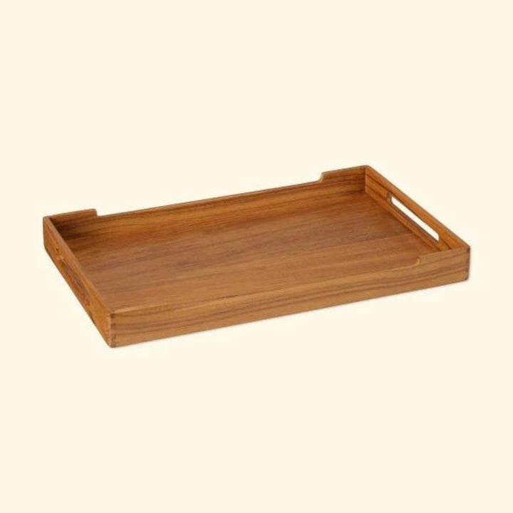 Cresta Serving Tray | Premium Teak Wood | Hand-Crafted | Large - 18 Inch