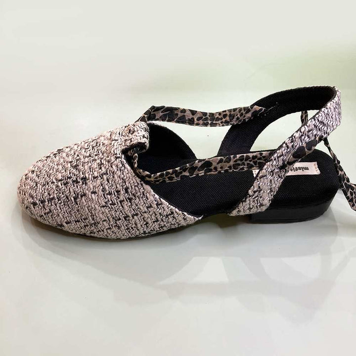 Tie-up Slingback for Women | Powder Pink with Pop of Grey | Sustainable