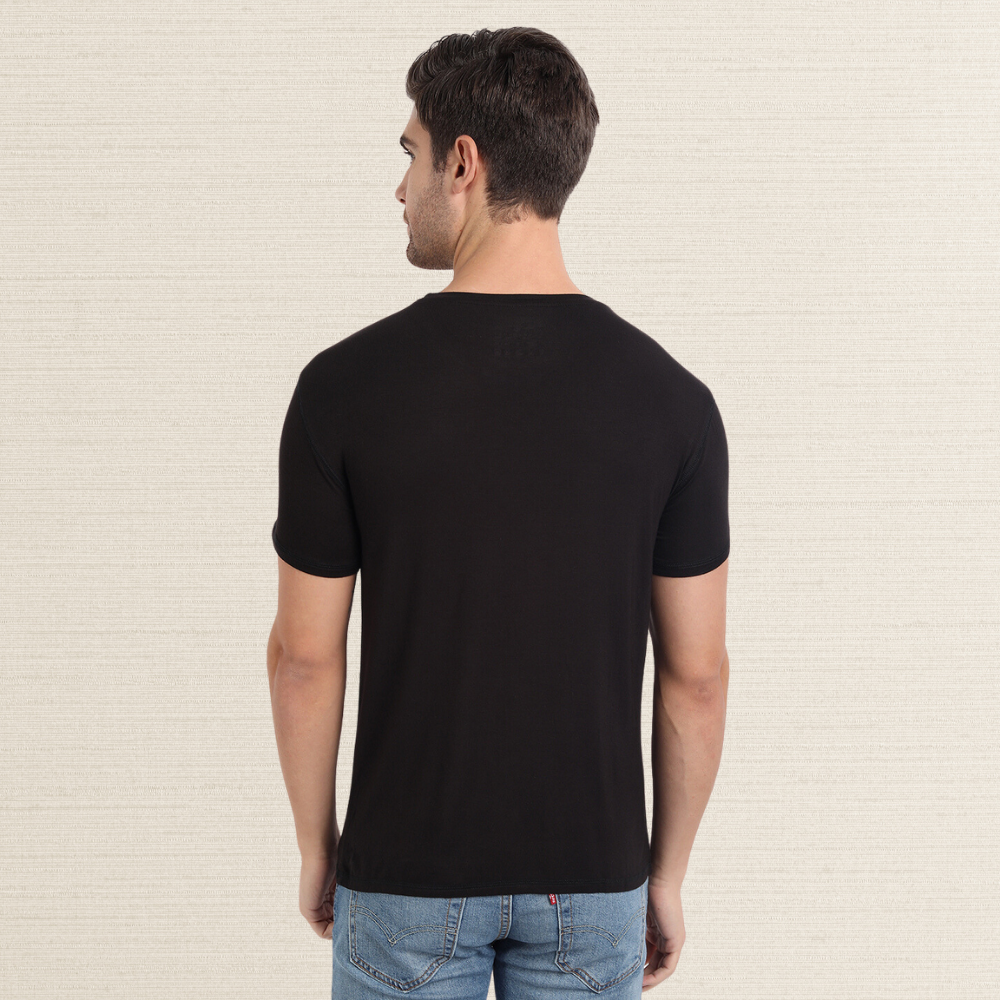 T-shirt | Men Active Wear | Casual Look | Round Neck | Bamboo | Organic | Black