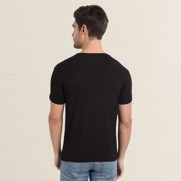 T-shirt | Men Active Wear | Casual Look | Round Neck | Bamboo | Organic | Black