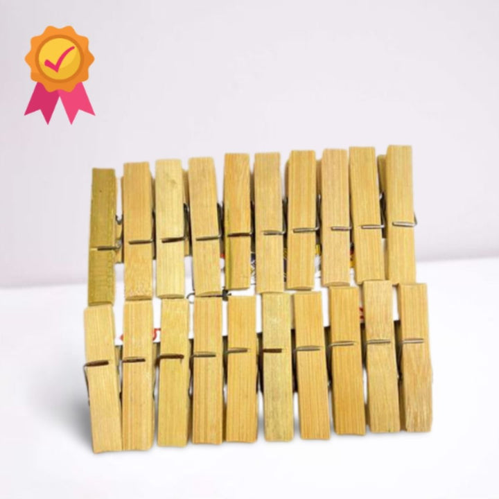 Bamboo Cloth Pegs | Durable | Lightweight | Sustainable | Pack Of 20