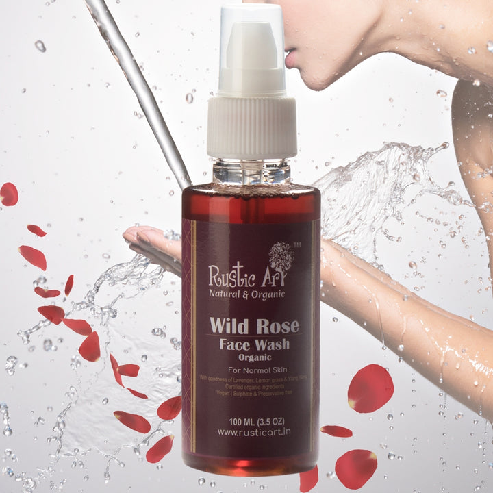 Wild Rose Face Wash For Normal Skin | Moisturise | Vegan-Natural-Organic | Cleanse Mildly | 100 ML