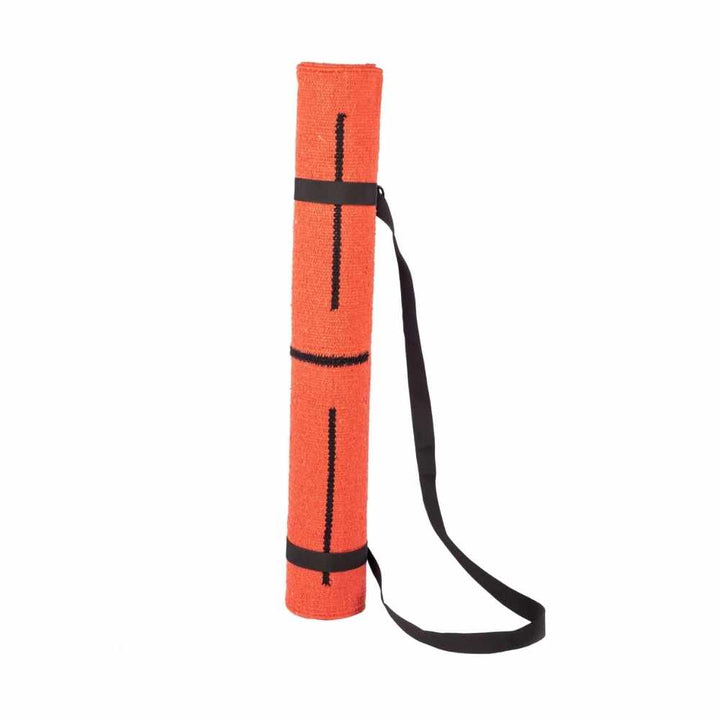 Red Yoga Mat With Bag And Straps | Rubberised Back | Made of Cotton