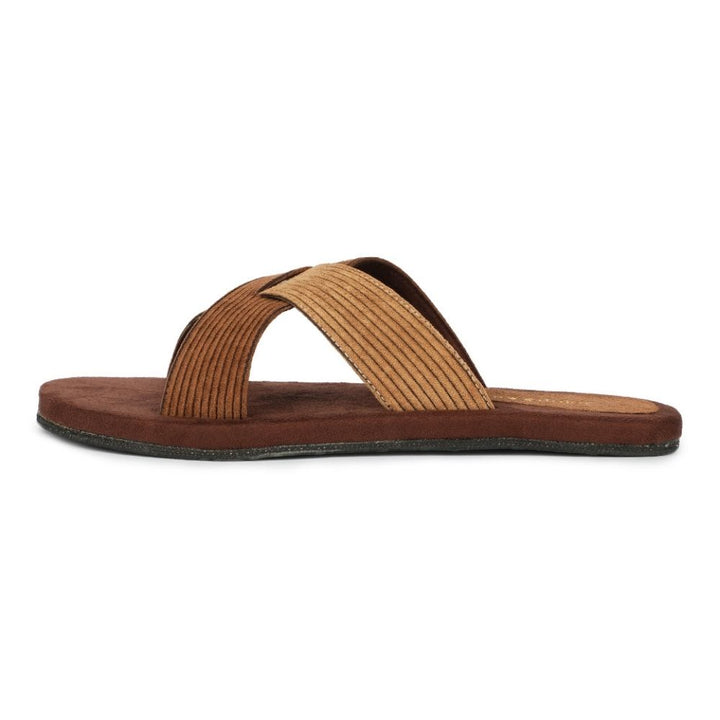 Dark Brown Men Flats | Crossover Slip-on For Daily Wear | Eco-Friendly & Vegan