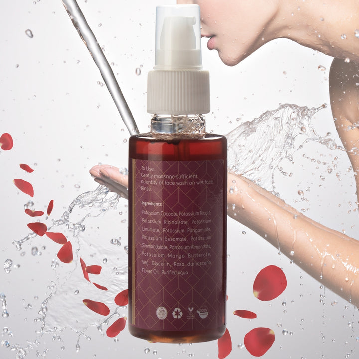 Wild Rose Face Wash For Normal Skin | Moisturise | Vegan-Natural-Organic | Cleanse Mildly | 100 ML