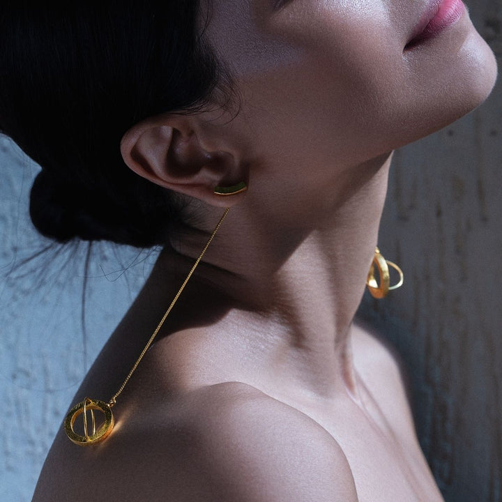 Ori Earrings | Gold Finish Brass Jewellery | Sustainably Crafted  | For Subtle Styling