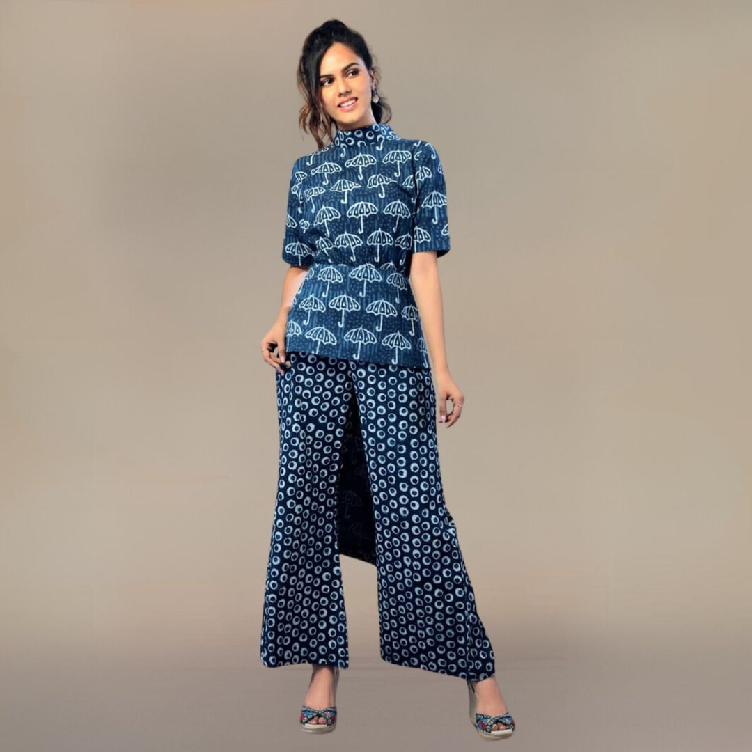 Danica Indigo Blue Co-ord Set | Dabu Cotton | Everyday Wear | Effortless Style