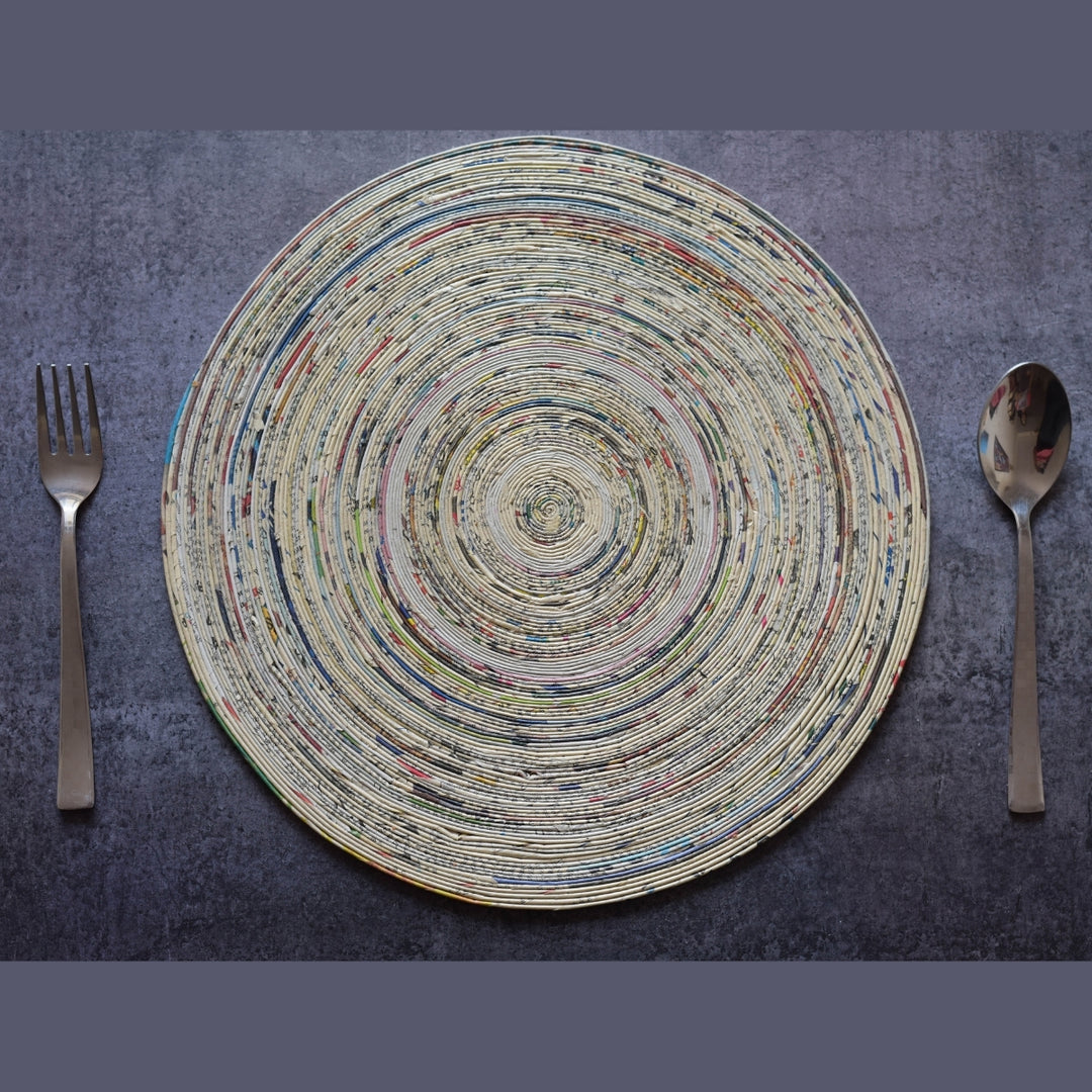 Round Quarter Place Mats | Artistic & Unique | Paper Coiled Craft | Set of 6