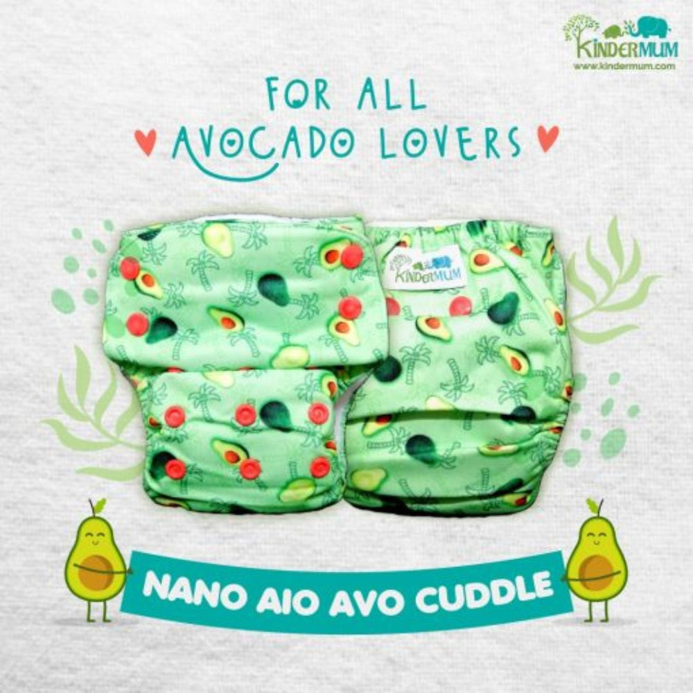 Avo-Cuddle Cloth Diaper With Organic Cotton Inserts | Trim Fit | Reusable Diaper