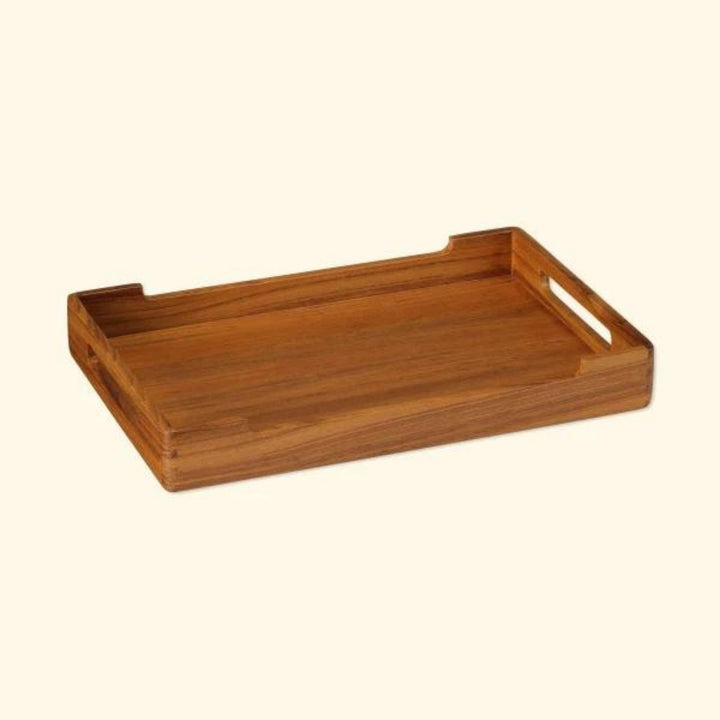 Cresta Serving Tray | Premium Teak Wood | Hand-Crafted | Medium - 13 Inch