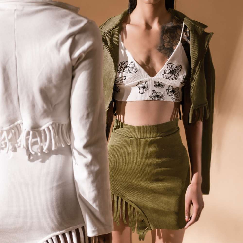 Blazer & Skirt Co-Ord Set | Stylish | Sustainably Made | Olive