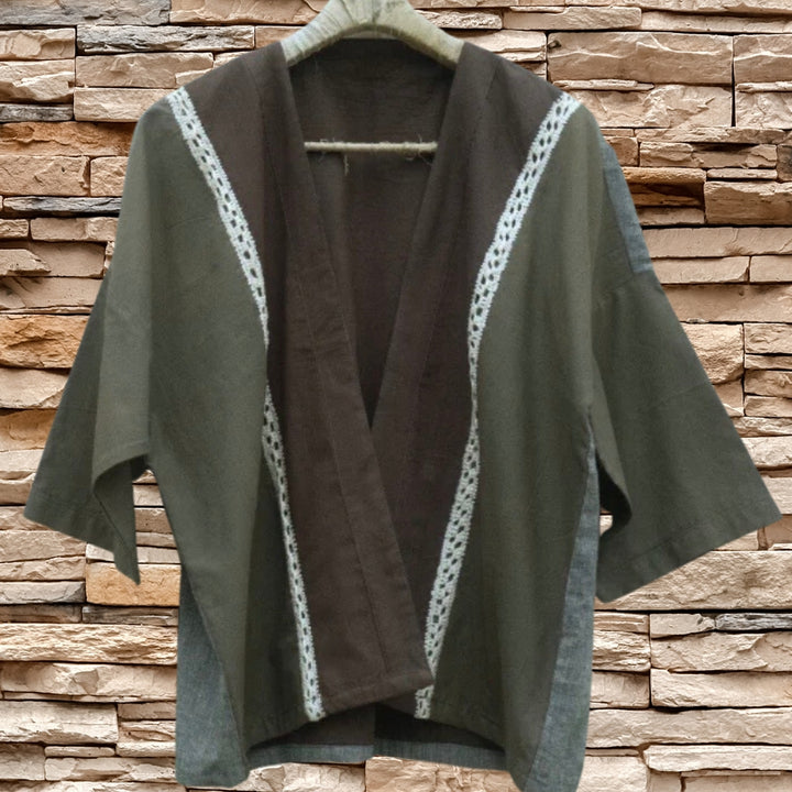 Slate Grey Crochet Jacket | Stylish | Sleek Look | Hand-Crafted | Kantha Embroidery