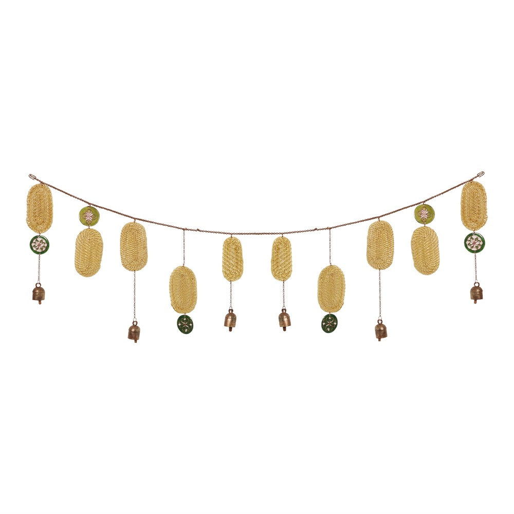 Toran | Copper & Golden Grass | Hand-Crafted | Festive Decor | 42 Inches