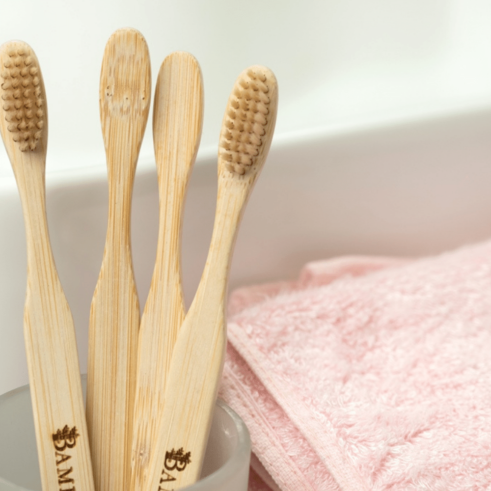 Bamboo Wood Toothbrush | Plant Based Bristles | Anti-bacterial | Set Of 4