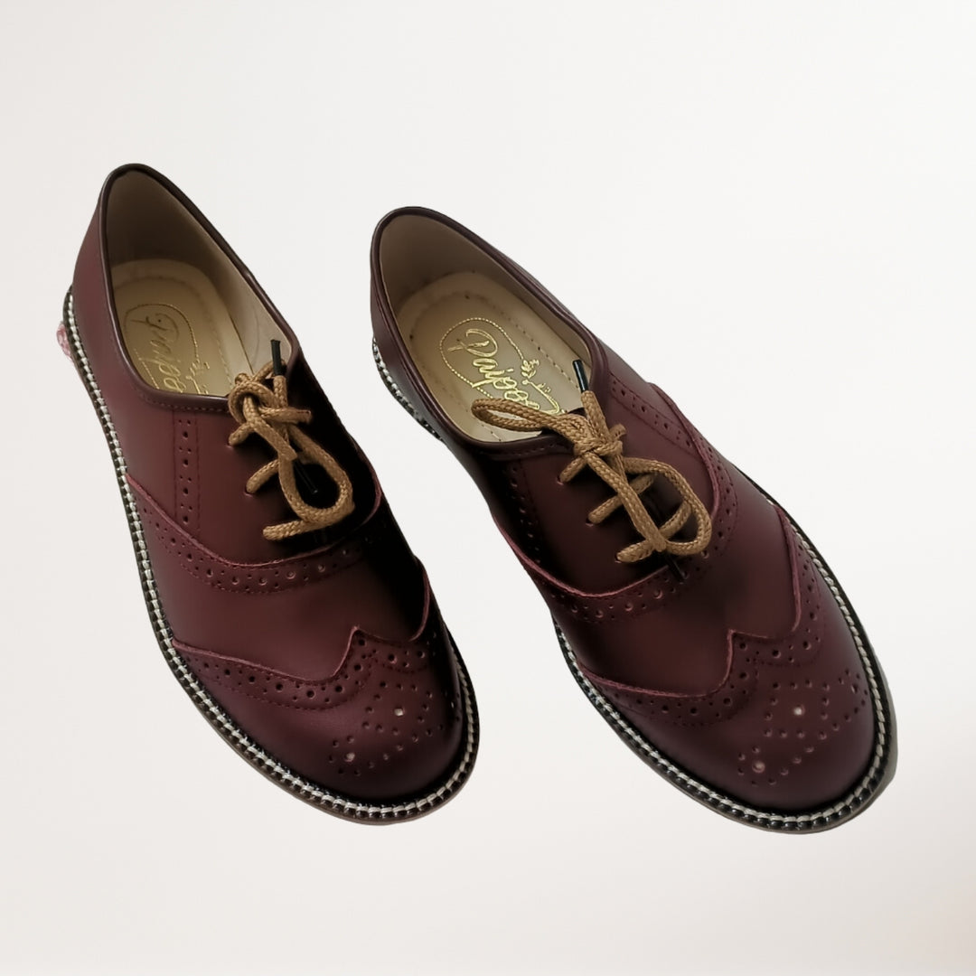 Women Oxford Brogues | Hand Made And Hand Crafted | Formal Shoes | Burgundy