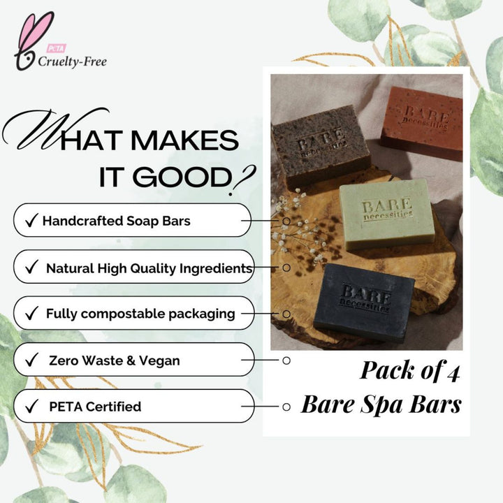 Natural Handmade Bath Soaps | Vegan | Toxin-Free | Combo Pack Of 4