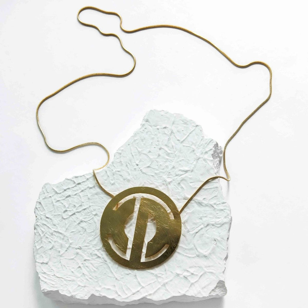 Ersoaldi | Gold Finish Brass Neckpiece |  Hand-Crafted | Sustainable | Eclectic