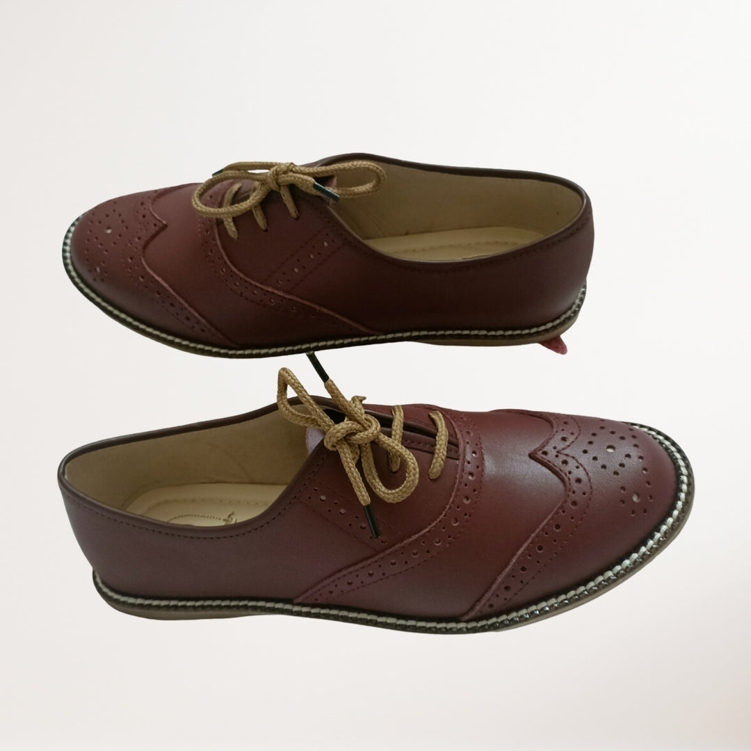 Women Oxford Brogues | Hand Made And Hand Crafted | Formal Shoes | Burgundy