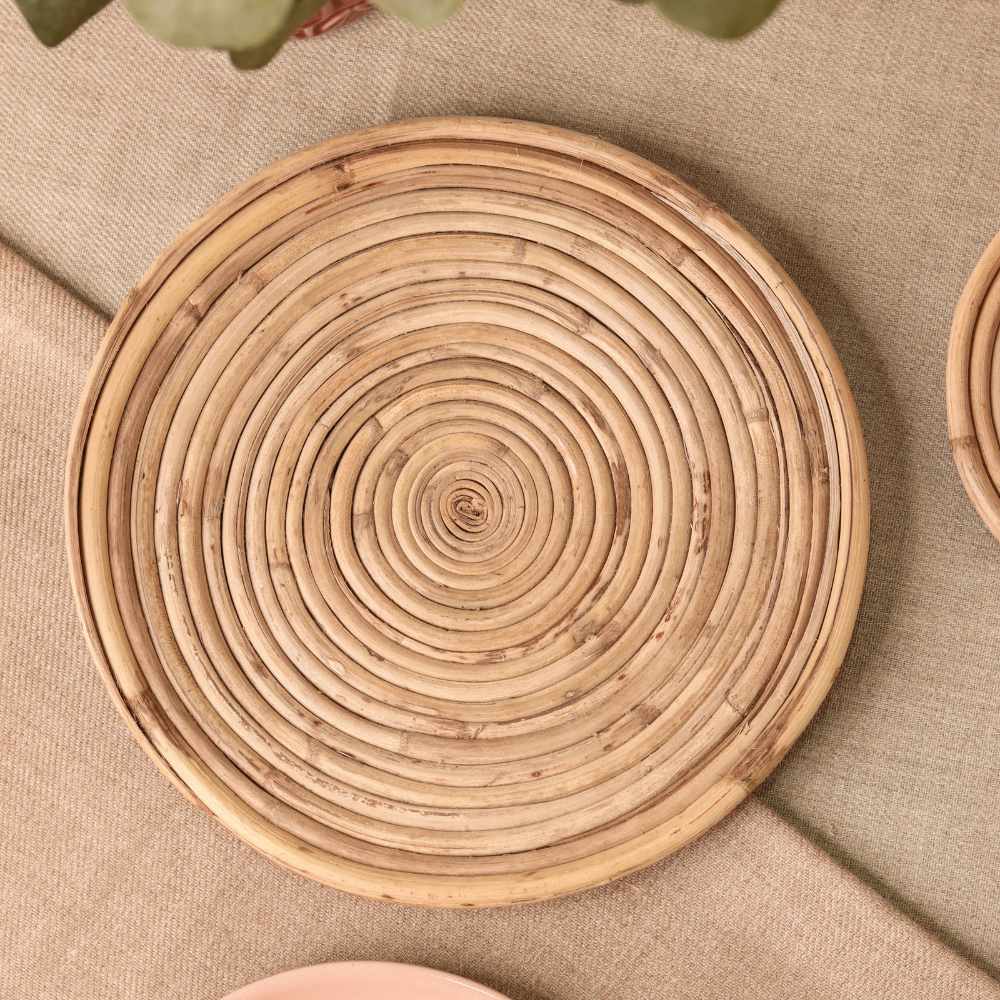 Round Cane Table Mat  | Set of 4