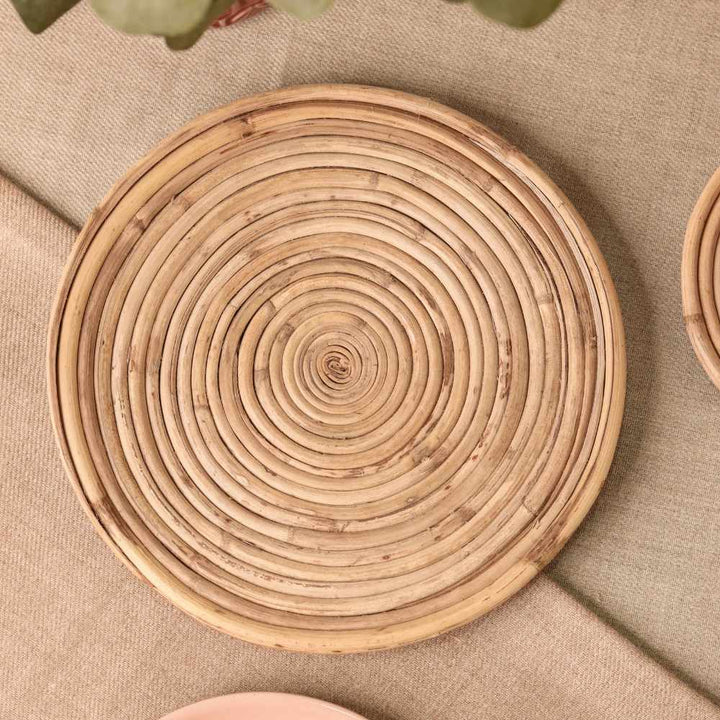 Round Cane Table Mat  | Set of 4