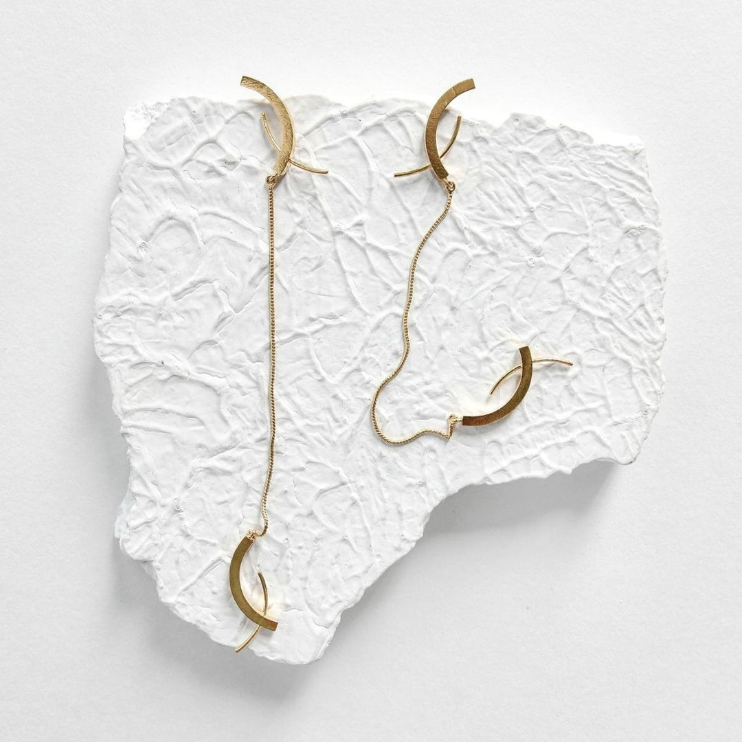 Roho Earrings | Gold Finish Brass Jewellery | Hand-Crafted | Sustainable